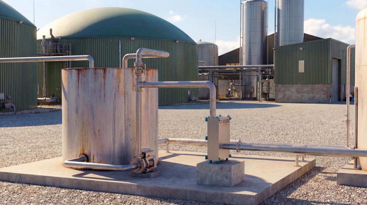 Biogas Inlert VORTA | Energy-Efficient Biomass Pretreatment for Biogas Production