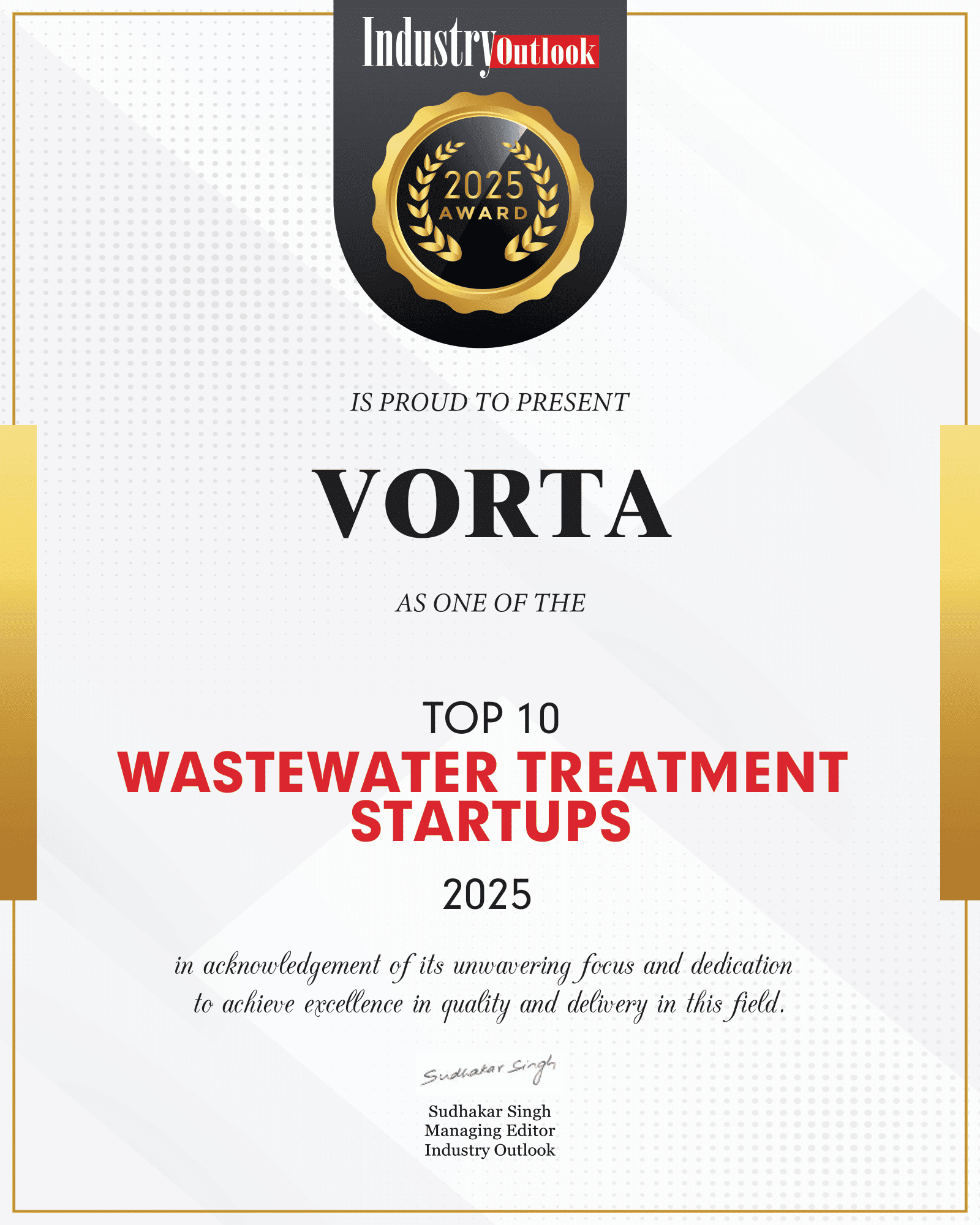 🌍 Pioneering Sustainable Wastewater Management with VORTA 🌟